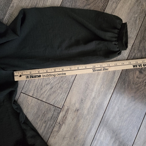 Zara Womens Oversized Xs Dark Green Ruffled Button-Up Dress - Picture 15 of 15